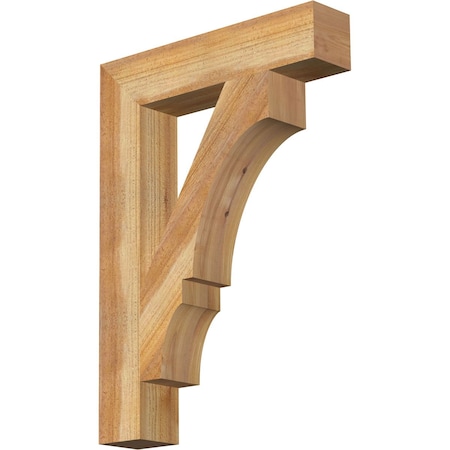 Ekena Millwork Balboa Block Rough Sawn Bracket, Western Red Cedar, 4"W x 20"D x 28"H BKT04X20X28BOA05RWR